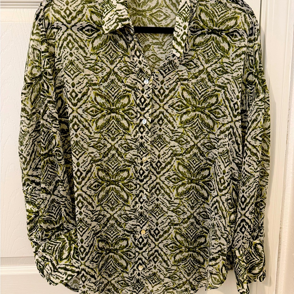 Green Patterned Blouse